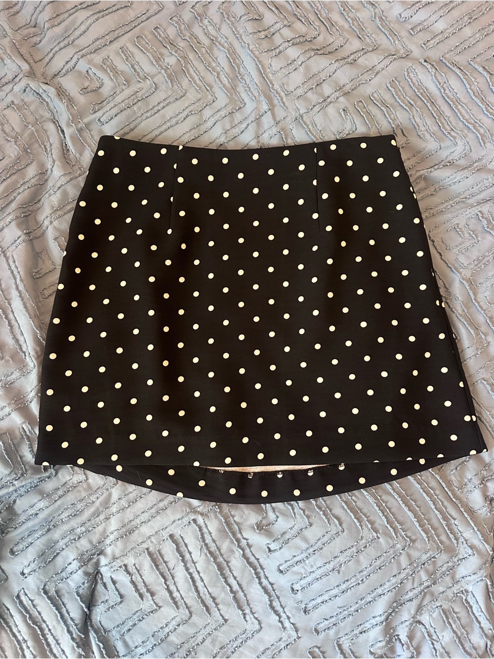 a new day Black Mini Skirt with White Polka Dots New Never Worn